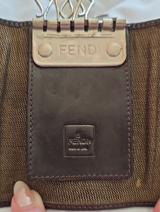 Fendi Selleria C.Roma Key Holder - Loschi Boutique Fendi Brown and Silver Leather Key Holder
